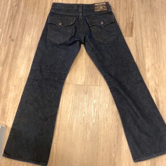 true religion dark blue relaxed fit jeans
